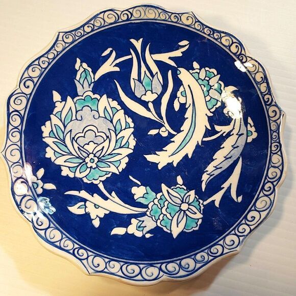 Kutahya Signed Art Turkish Pottery Hand Plate 7" - Picture 6 of 8